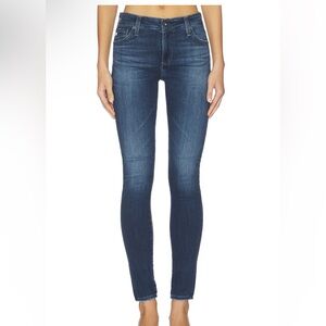 AG Women's Dark Blue Skinny Jeans - Farrah High Rise Skinny Ankle